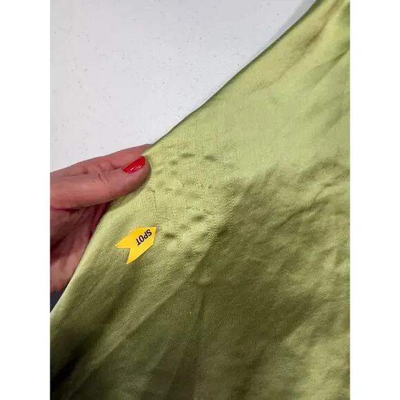 Tanya Taylor Stassi Dress silky green one shoulder slip cocktail dress Size 6 - Picture 5 of 9